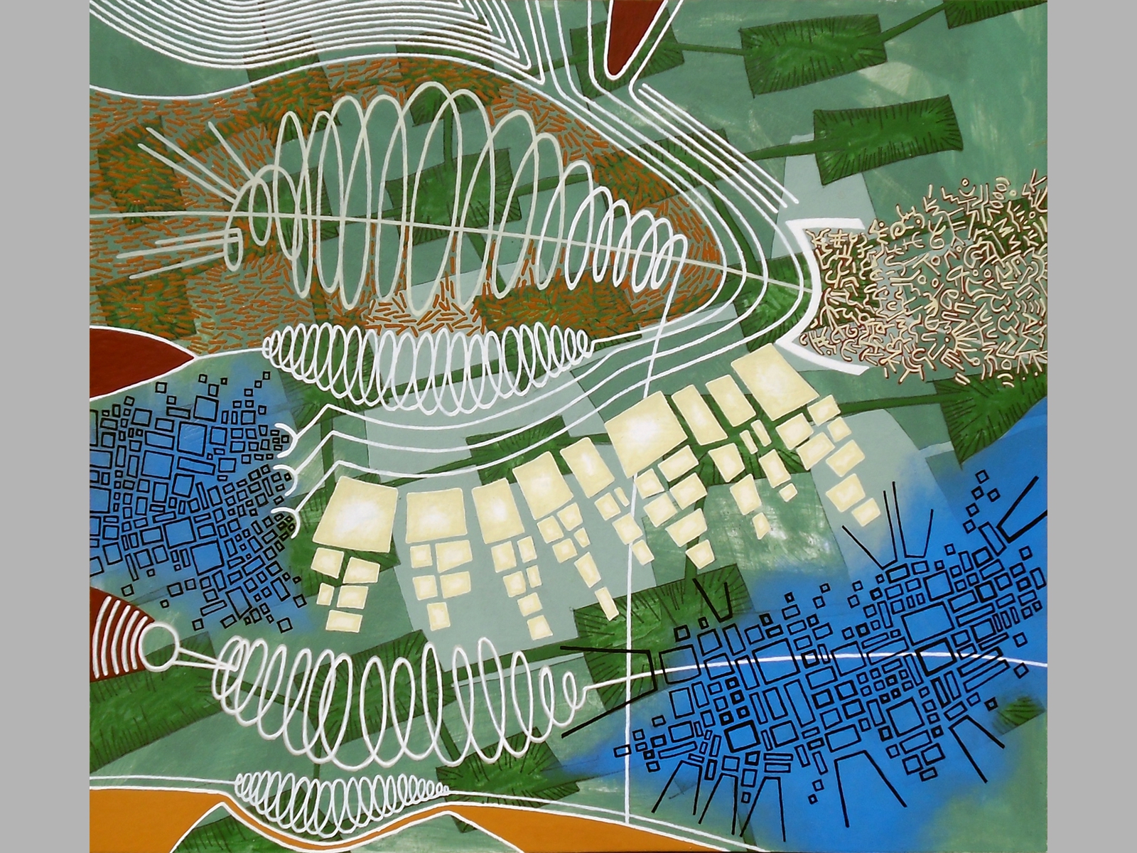 1-Acryl auf Karton 35 x 32 cm.