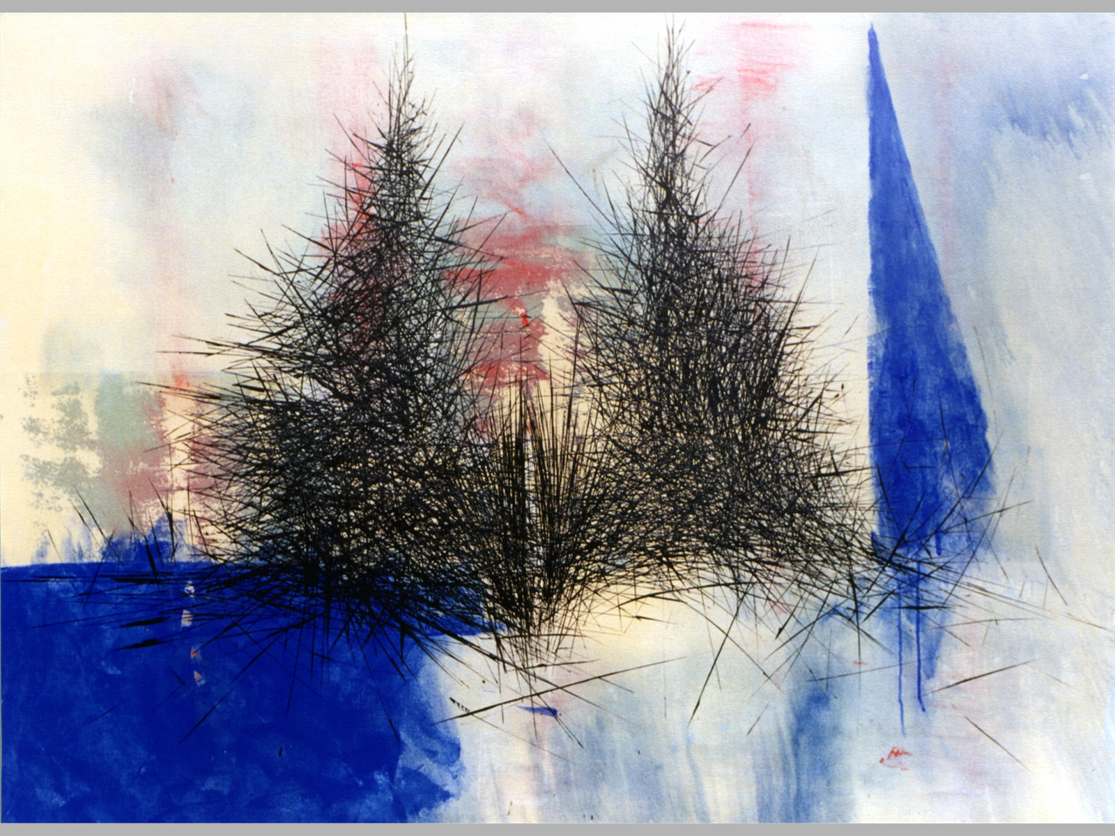 1.0-Zwei und blau-Acryl auf Leinwand-140 x 106 cm